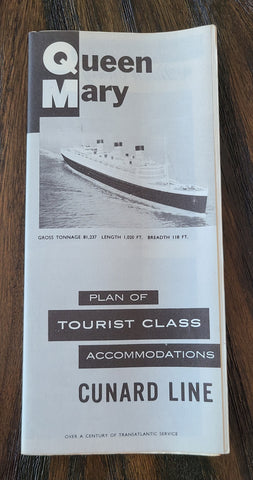 Cunard R.M.S. Queen Mary Tourist Class Deck Plan