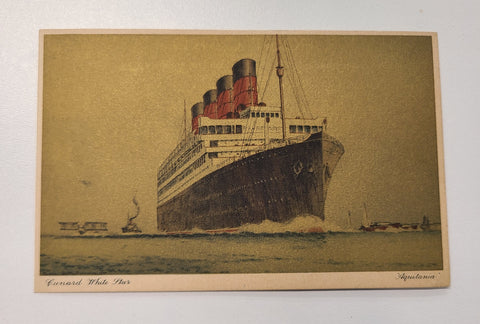 Cunard White Star R.M.S. Aquitania Post Card