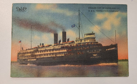 D&C Navigation Company Steamer City of Cleveland III Post Card