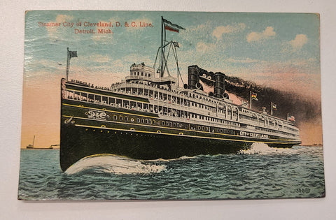 D&C Navigation Company Steamer City of Cleveland Post Card