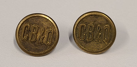 Chicago Burlington & Quincy "CB&Q" Railroad Small Uniform Button (Set of 2)