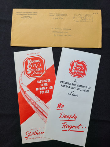 Kansas City Southern Lines Railroad Information & Timetable Packet (1968)