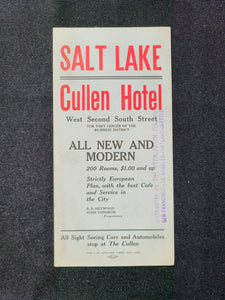 Salt Lake Cullen Hotel Brochure (1900s+)