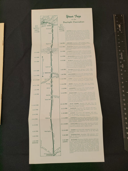 Great Northern Railway "Daylight Cascadian" Brochure/Timetable (1947)