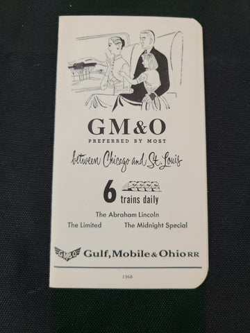 Gulf Mobile & Ohio Railroad Pocket Timetable "Chicago to St. Louis" (1968)