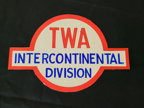 Hand Painted TWA Intercontinental Division Logo/Sign