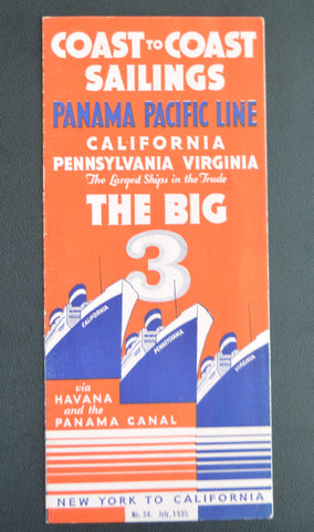 Panama Pacific Line Timetable (1935)