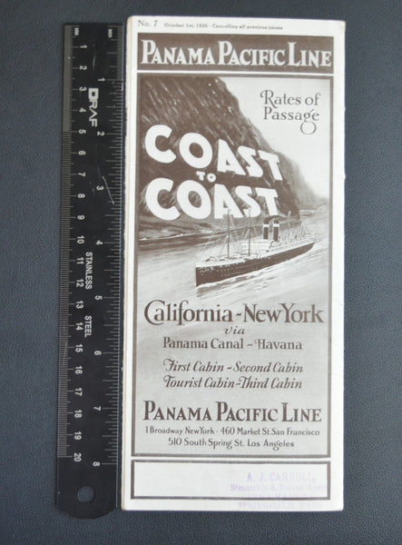 Panama Pacific Line Timetable (1926)
