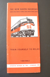 New Haven Railroad "Train Yourself to Relax" Timetable (30 Oct 1966)