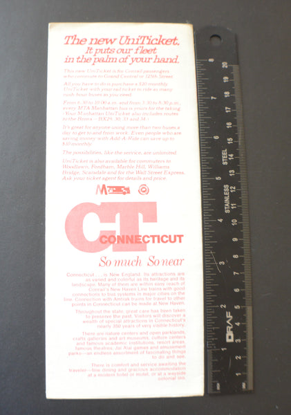 CT Department of Transportation "New Haven Line" Timetable (1977)