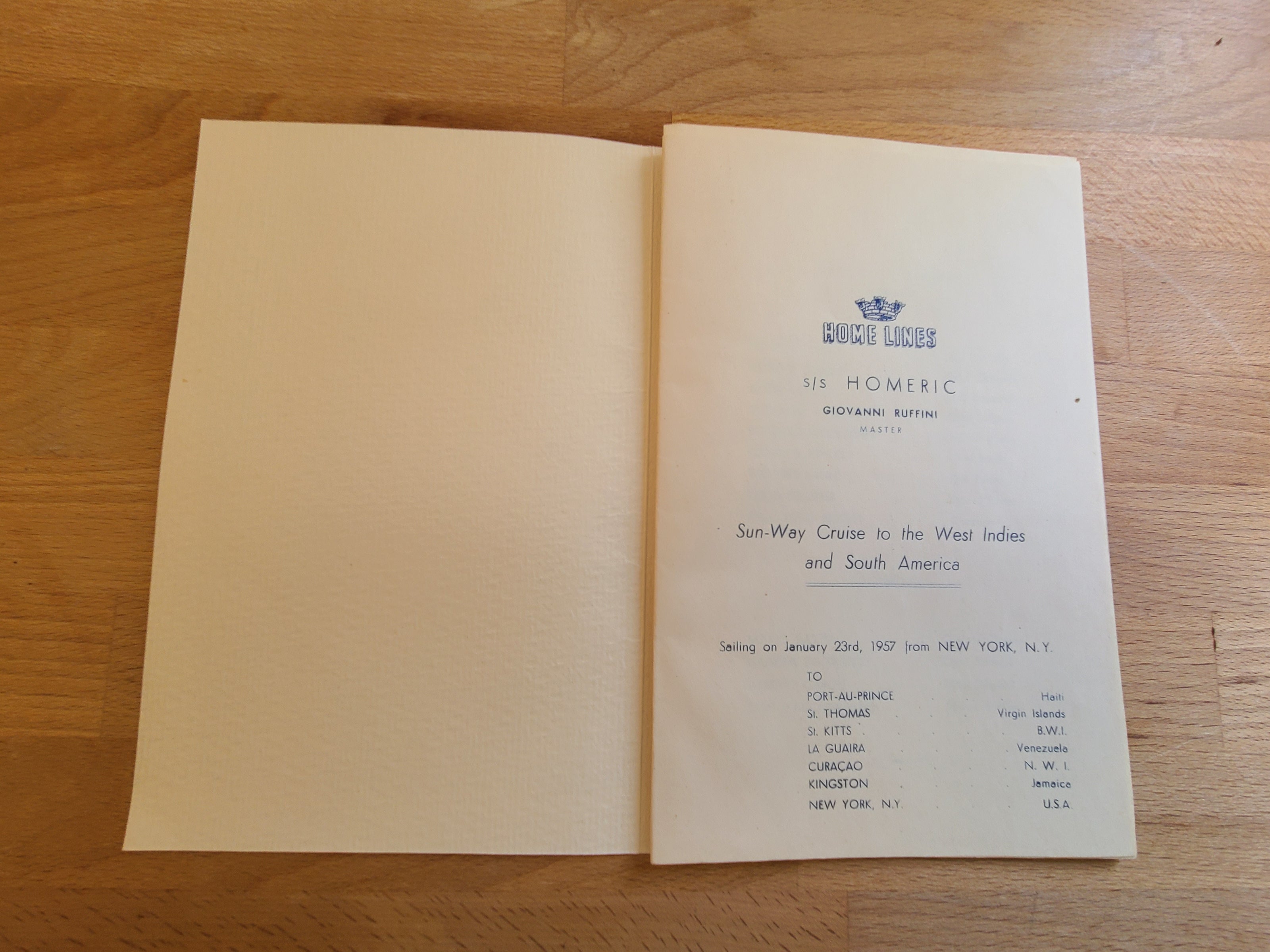 Home Lines Passenger List (1957)