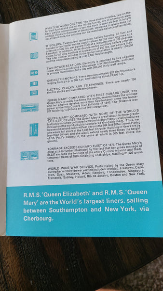 Cunard R.M.S. Queen Mary Facts & Figures Brochure