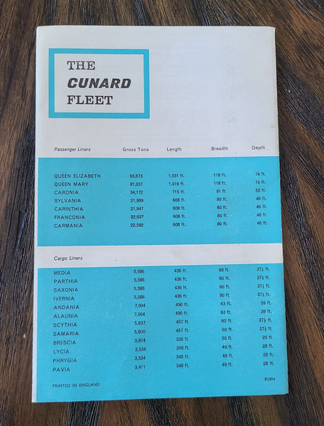 Cunard R.M.S. Queen Mary Facts & Figures Brochure