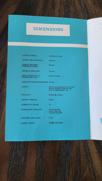 Cunard R.M.S. Queen Mary Facts & Figures Brochure