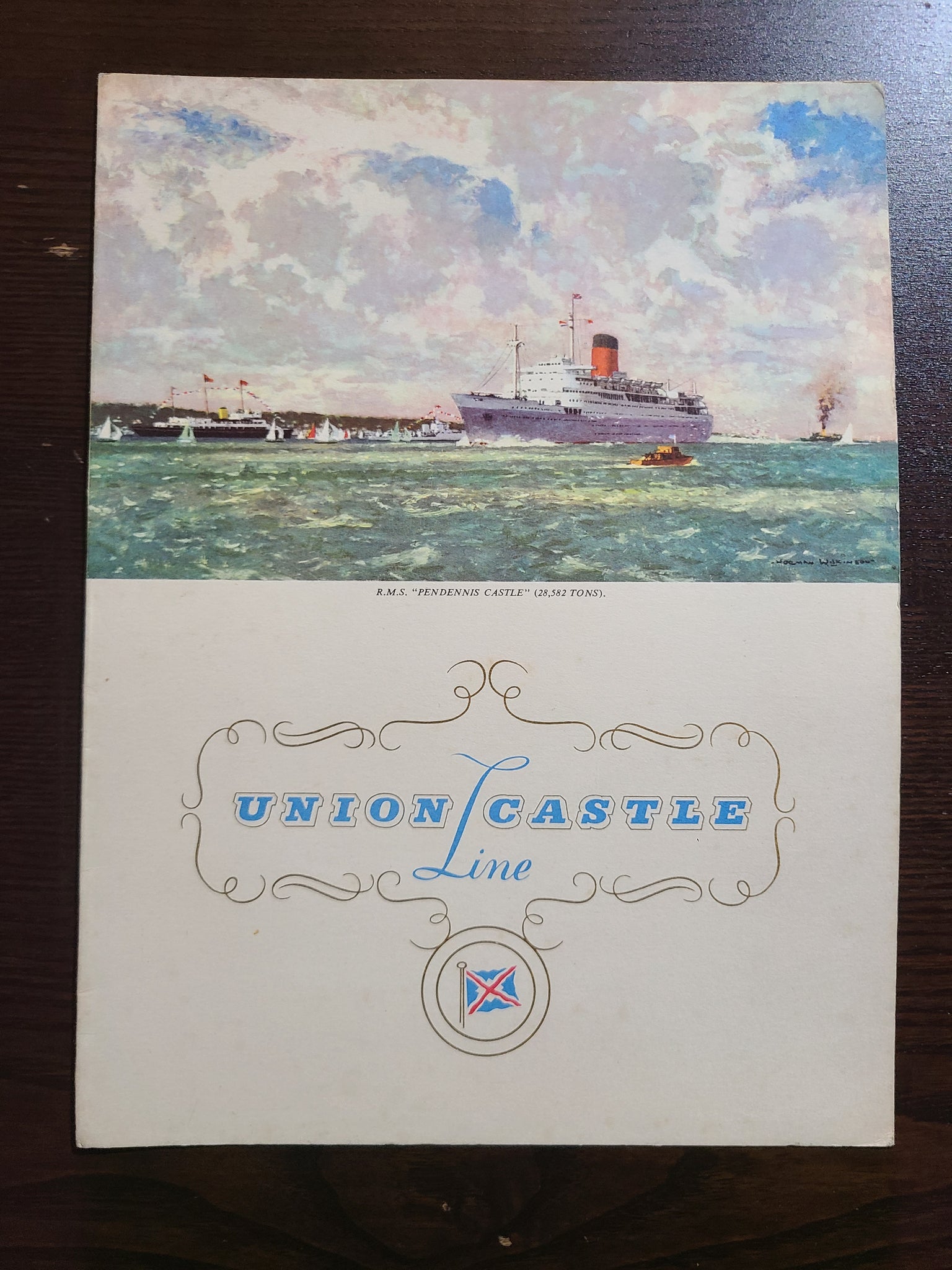Union Castle Line R.M.S. Pendennis Castle Dinner Menu