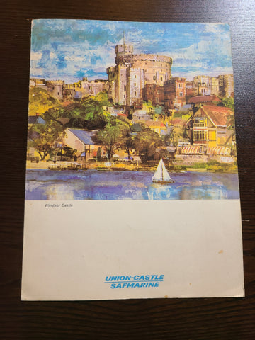 Union Castle Line R.M.S. Windsor Castle Masked Ball & Dinner Menu