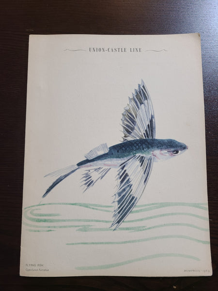 Union Castle Line R.M.S. Bloemfontein Castle Dinner Menu