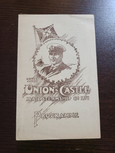 Union Castle Line S.S. Garth Castle Programme