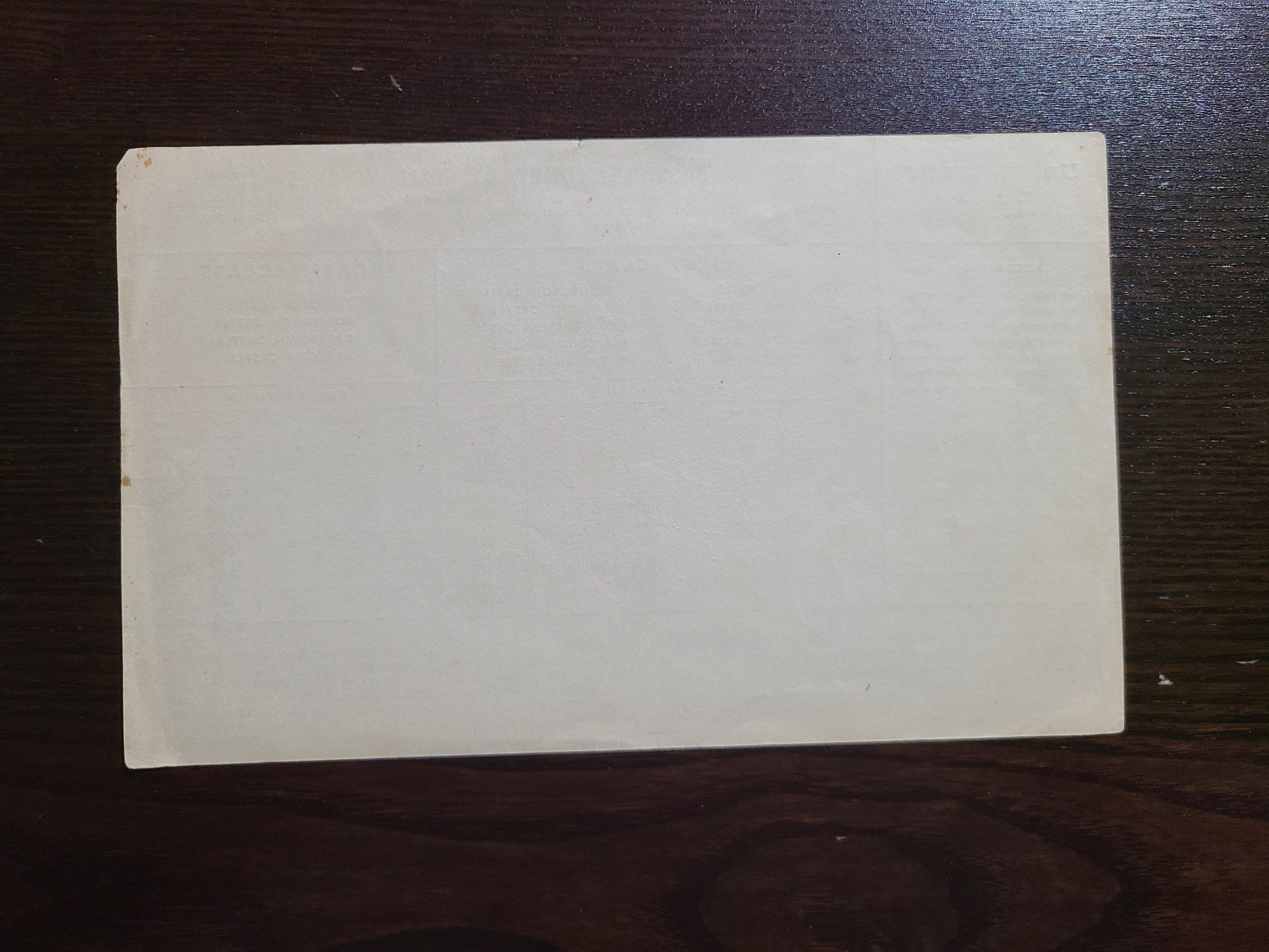 Union Castle Line Rates of Passage Card