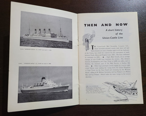 Union Castle Line "Then and Now, A Brief History" Booklet