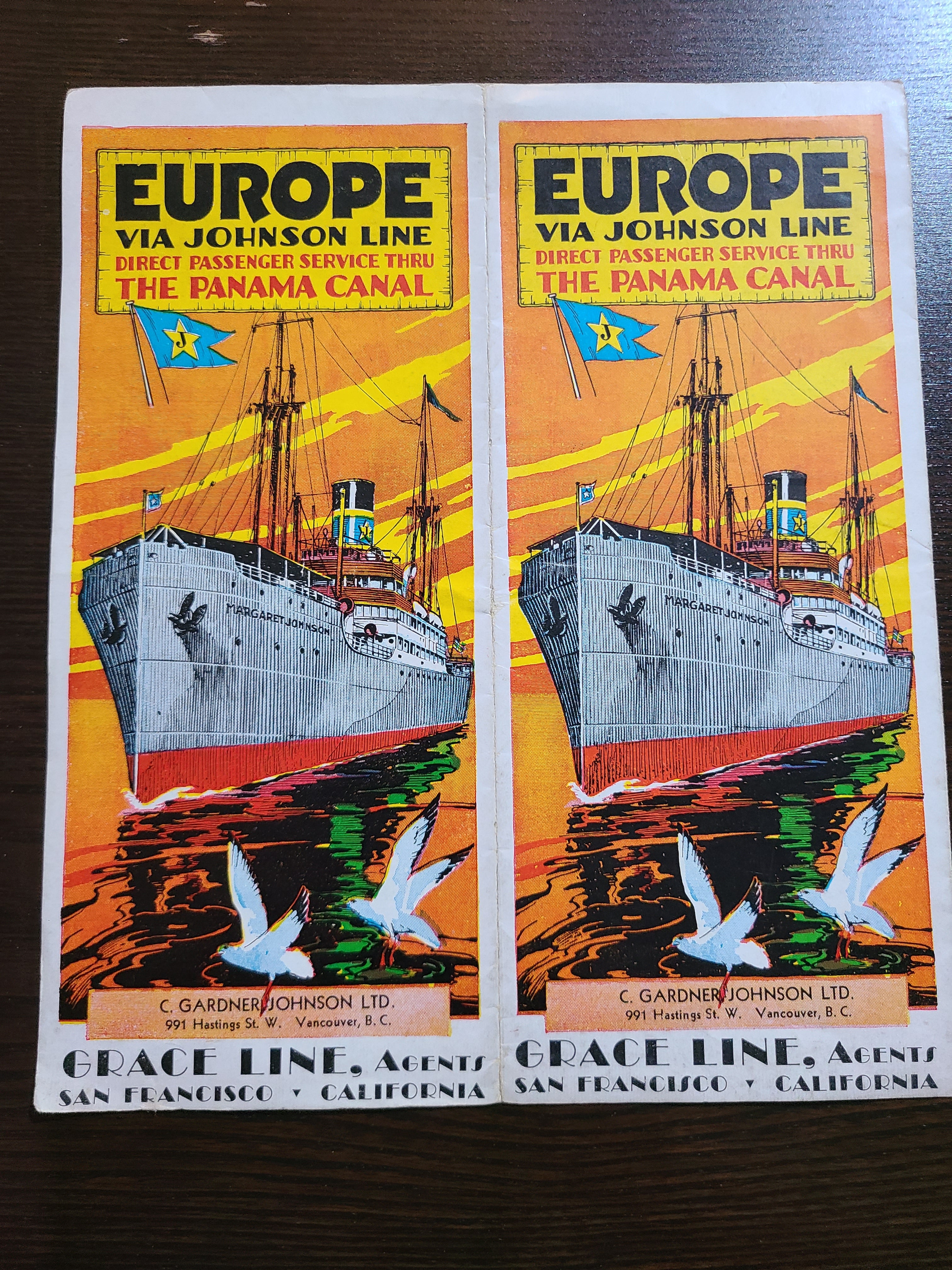 Grace Line via the Johnson Line Brochure