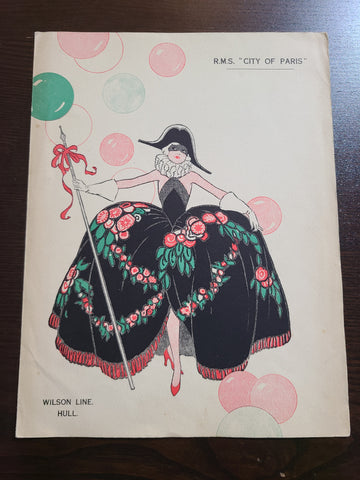 Wilson Line R.M.S. City of Paris Farewell Dinner Menu