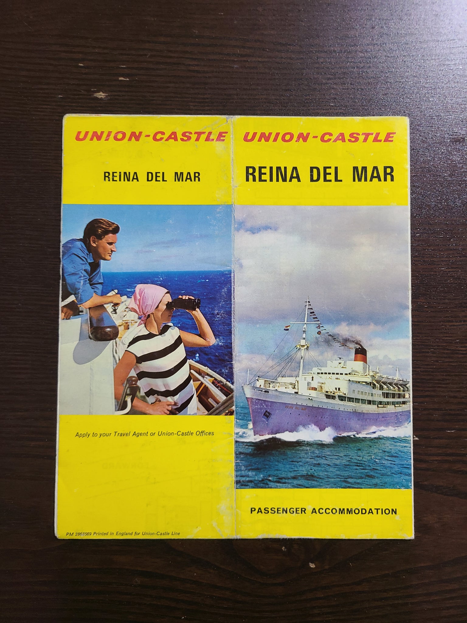 Union Castle Line M.V. Reina Del Mar Passenger Accommodations/Deck Plan