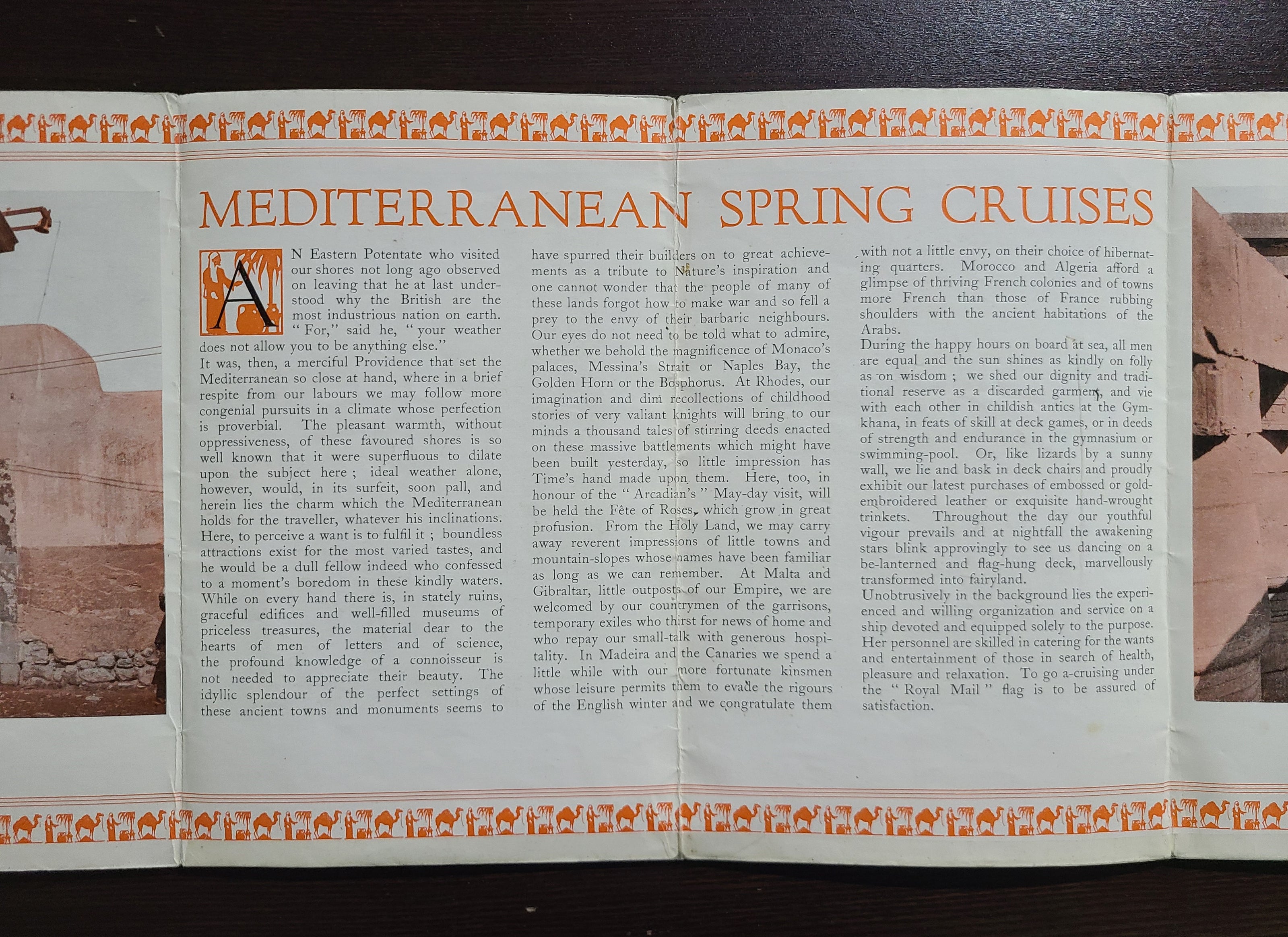 Royal Mail Line R.M.S.P Arcadian Brochure with Deck Plan