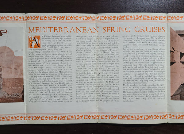Royal Mail Line R.M.S.P Arcadian Brochure with Deck Plan