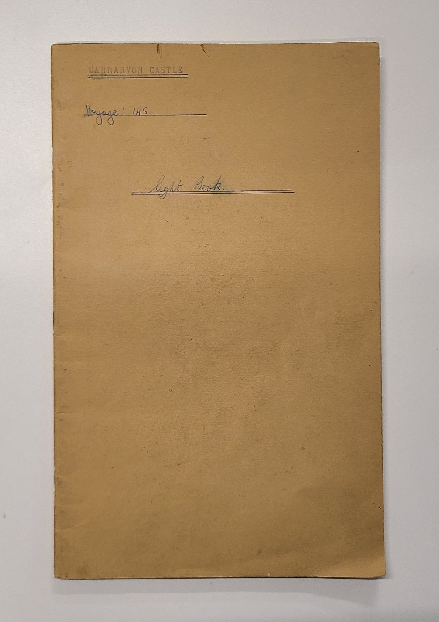 Union Castle Line R.M.M.V Carnavron Castle Light Log Book
