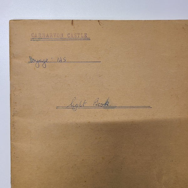 Union Castle Line R.M.M.V Carnavron Castle Light Log Book