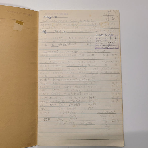 Union Castle Line R.M.M.V Carnavron Castle Light Log Book