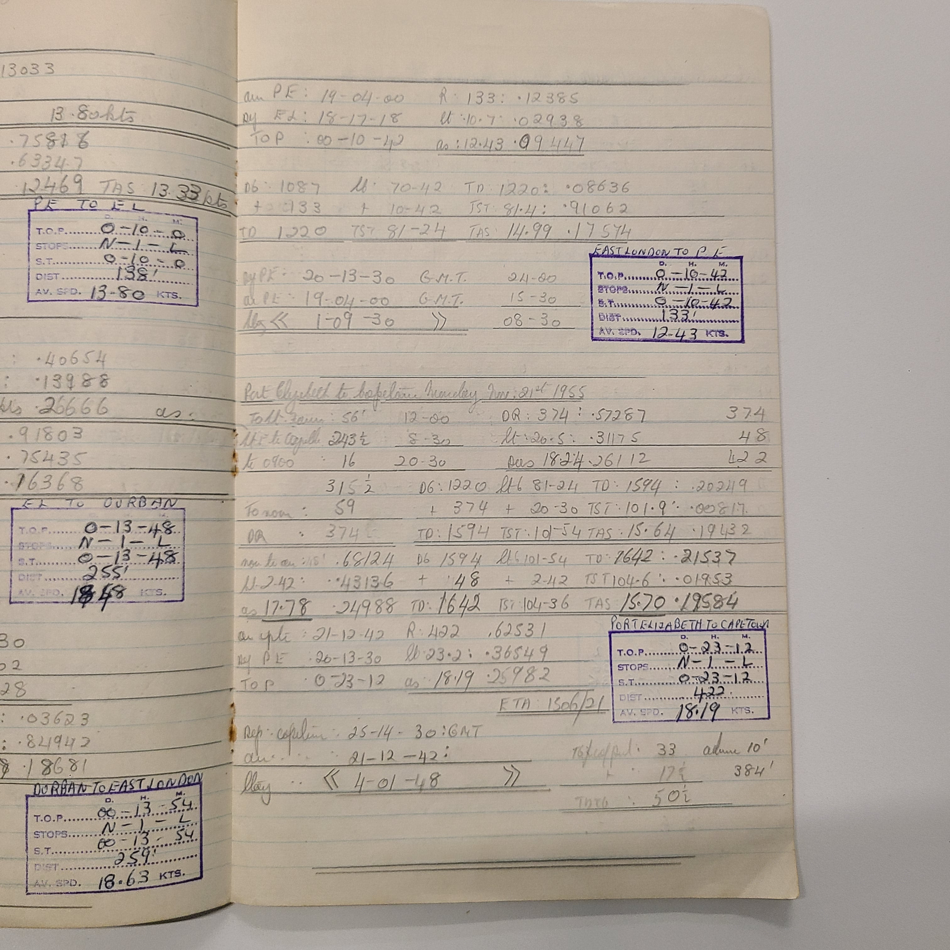Union Castle Line R.M.M.V Carnavron Castle Light Log Book