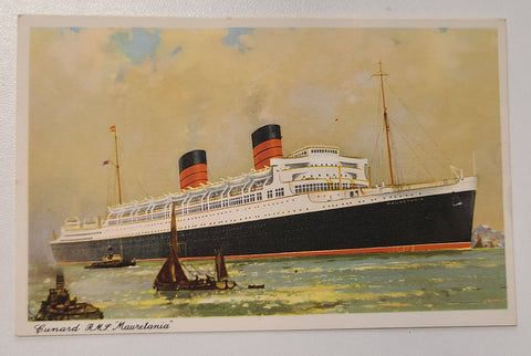 Cunard Line R.M.S. Mauretania Post Card