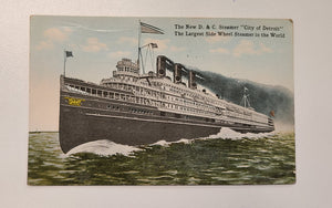 D&C Navigation Company Steamer City Of Detroit Post Card