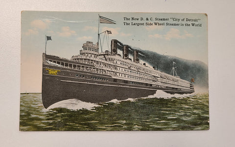 D&C Navigation Company Steamer City Of Detroit Post Card