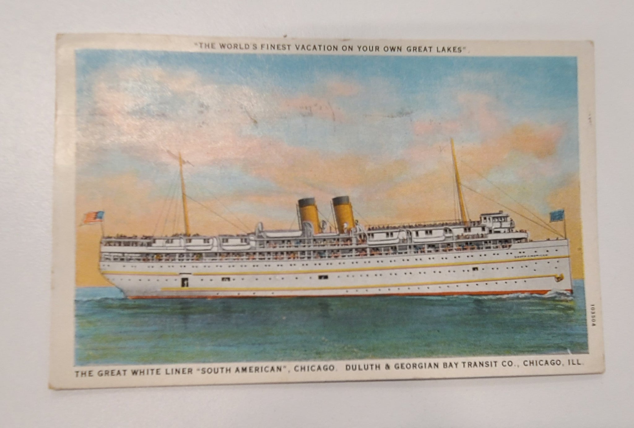 Duluth & Georgian Bay Transit Company Liner South American Post Card