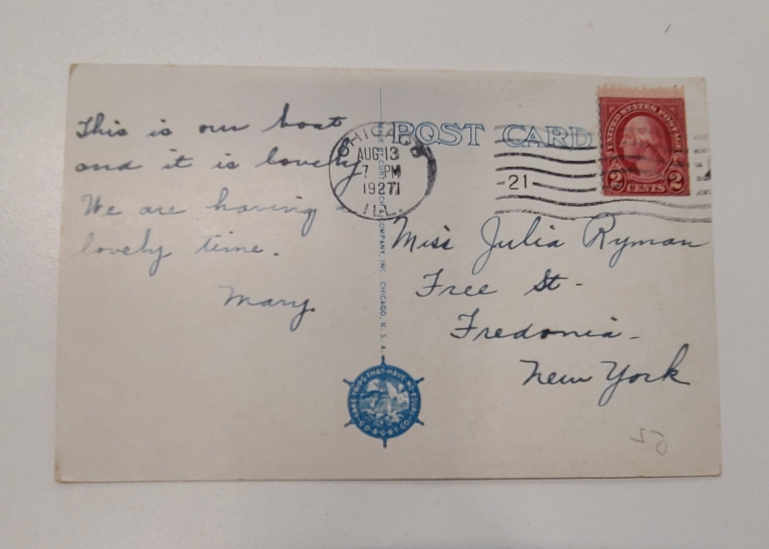Duluth & Georgian Bay Transit Company Liner South American Post Card