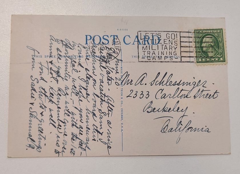 Pacific Steamship Company's S.S. H.F. Alexander Post Card
