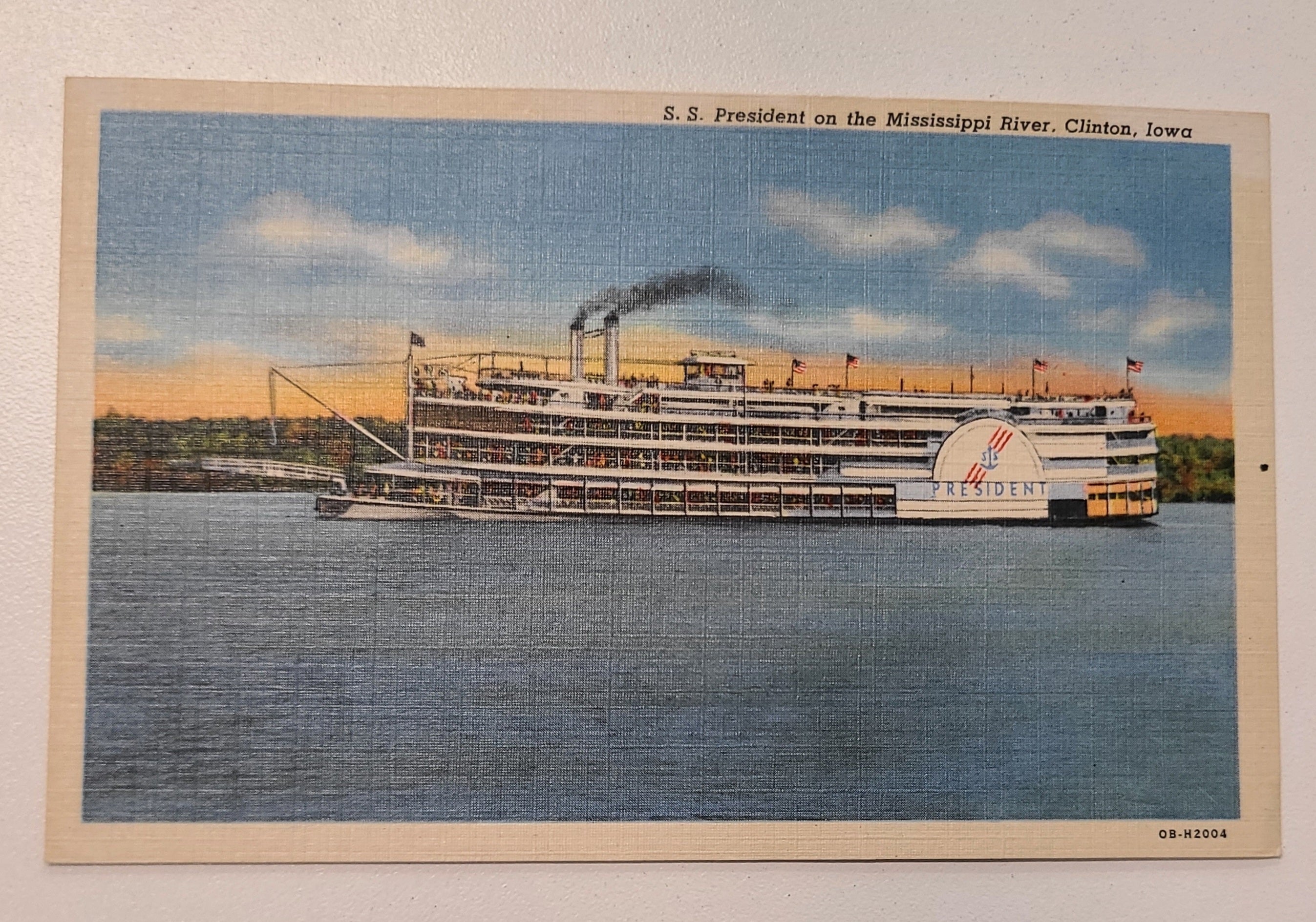 Streckfus Steamers' S.S. President Post Card