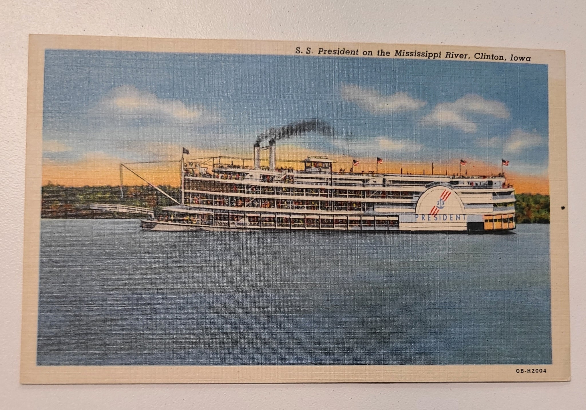 Streckfus Steamers' S.S. President Post Card
