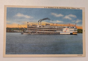 Streckfus Steamers' S.S. President Post Card
