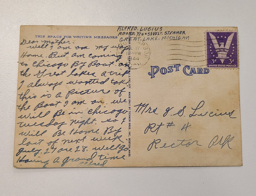 Roosevelt Steamship Company's S.S. Theodore Roosevelt Post Card