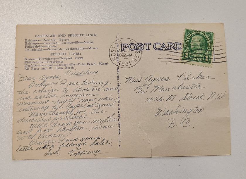 Merchant & Mariner's Line Post Card