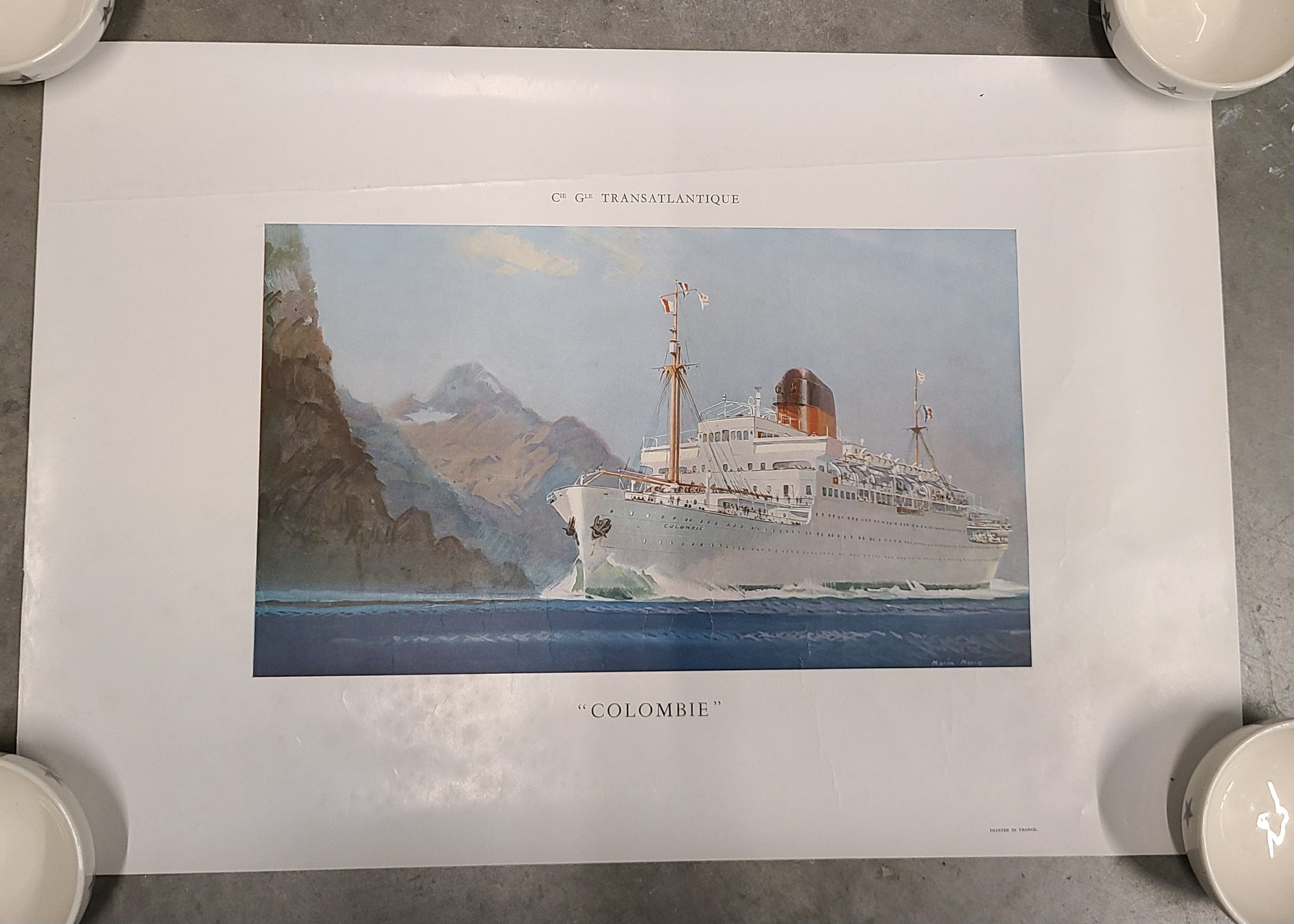 French Line S.S. Colombie Original Poster