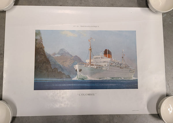 French Line S.S. Colombie Original Poster