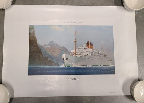 French Line S.S. Colombie Original Poster