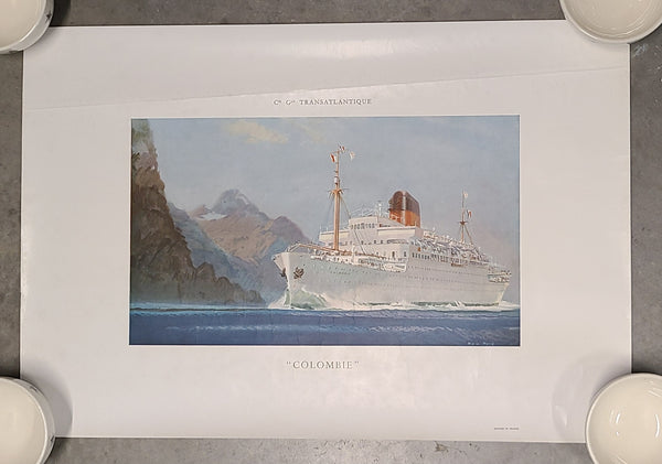 French Line S.S. Colombie Original Poster