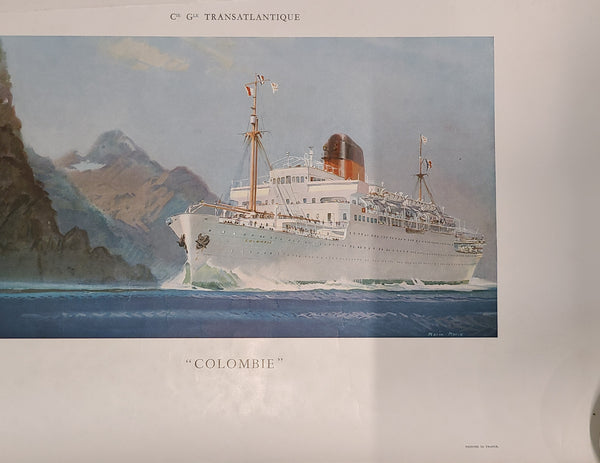 French Line S.S. Colombie Original Poster