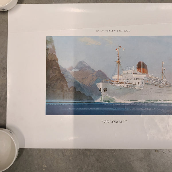 French Line S.S. Colombie Original Poster